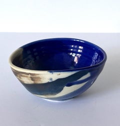 Ceramic Tea Bowl with Brilliant Blue Glaze by Toshiko Takaezu