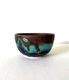 Keramik-Teeschale mit Brillantglasur von Toshiko Takaezu