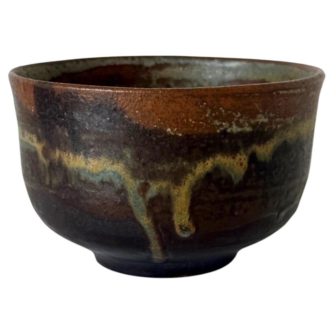 Fine Ceramic Tea Bowl with Brilliant Glaze by Toshiko Takaezu