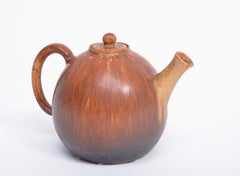 Brown Mid-Century Modern Ceramic tea pot by Carl Harry Stalhane for Rörstrand