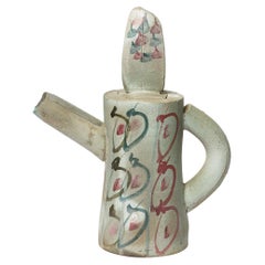 Vintage Ceramic Tea Pot with Abstract Glaze Decoration by David Miller, circa 1990