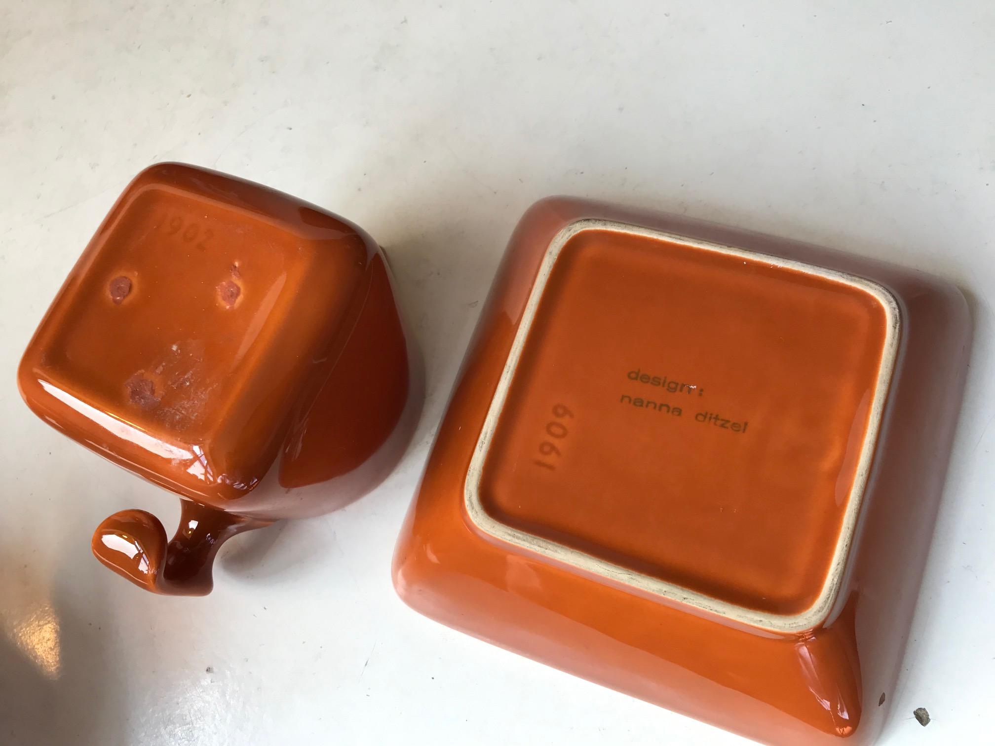 Ceramic Tea Service by Nanna Ditzel for Søholm, 1970s For Sale 4