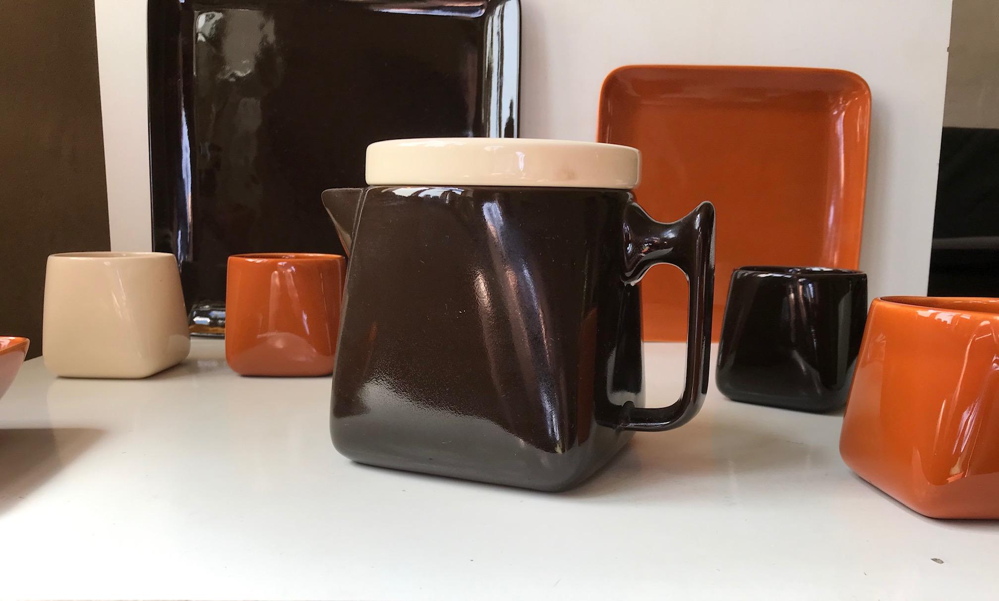 Servizio da tè in ceramica di Nanna Ditzel per Søholm, anni '70 In condizioni buone in vendita a Esbjerg, DK