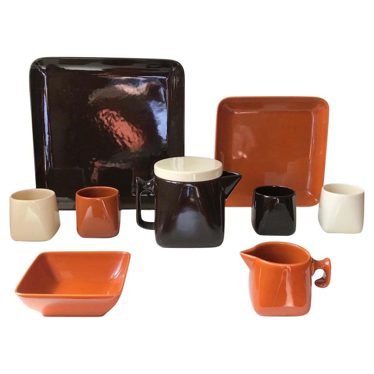 Keramik-Teeservice von Nanna Ditzel für Sholm, 1970er Jahre