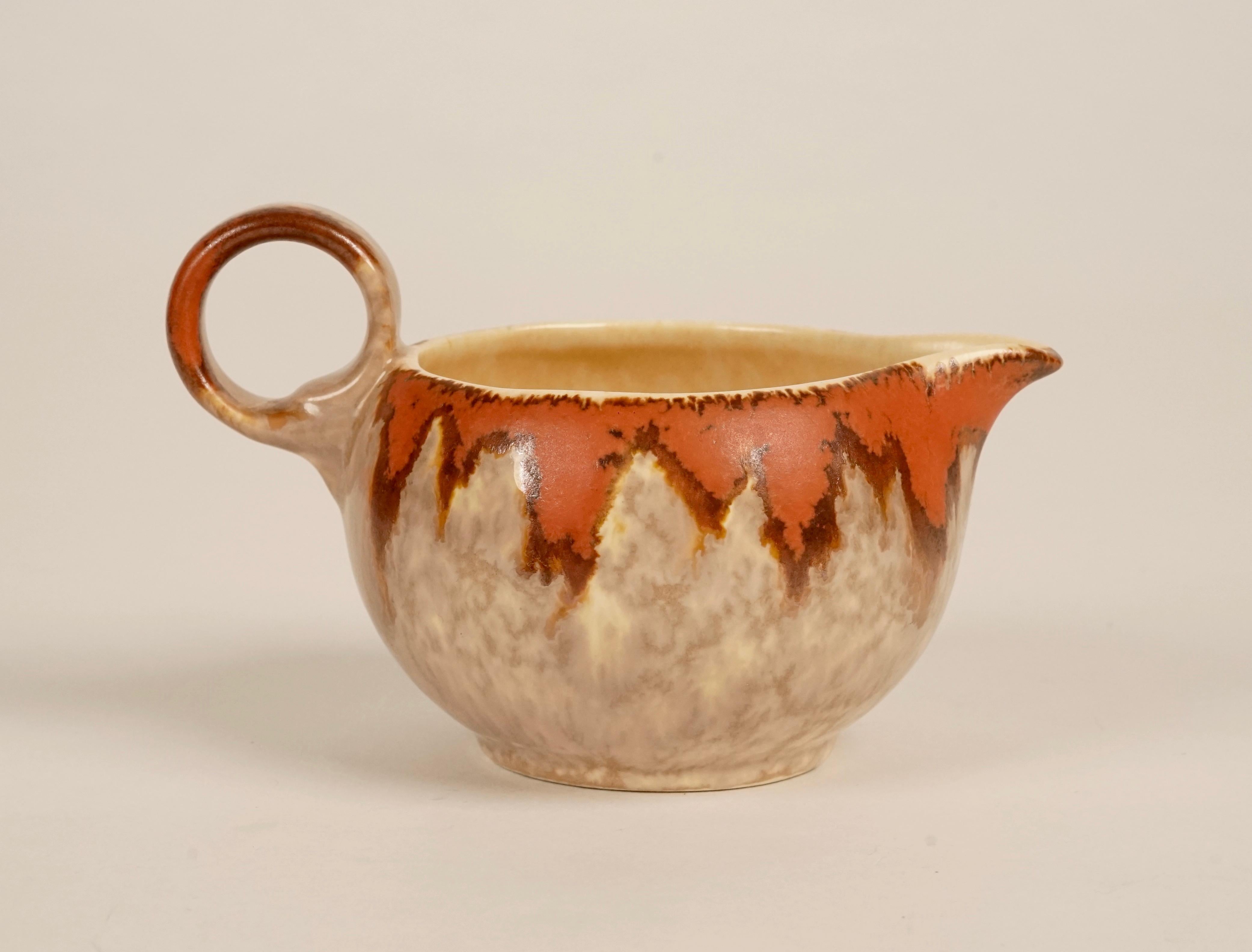 Ceramic Tea Set from 1930s, Czechoslovakia, in Cabana Style For Sale 3