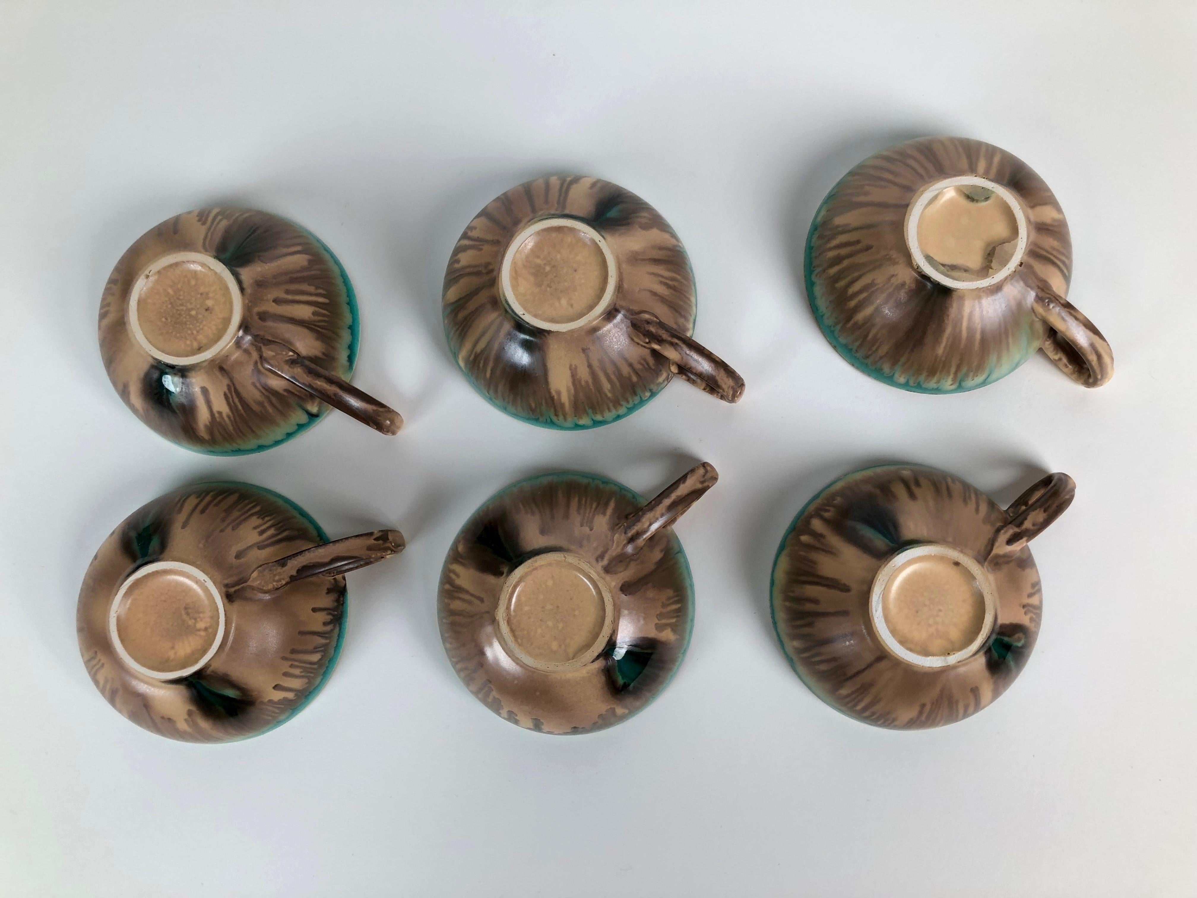 Ensemble de thés en céramique des années 1920, Allemagne, de style Cabana en vente 5