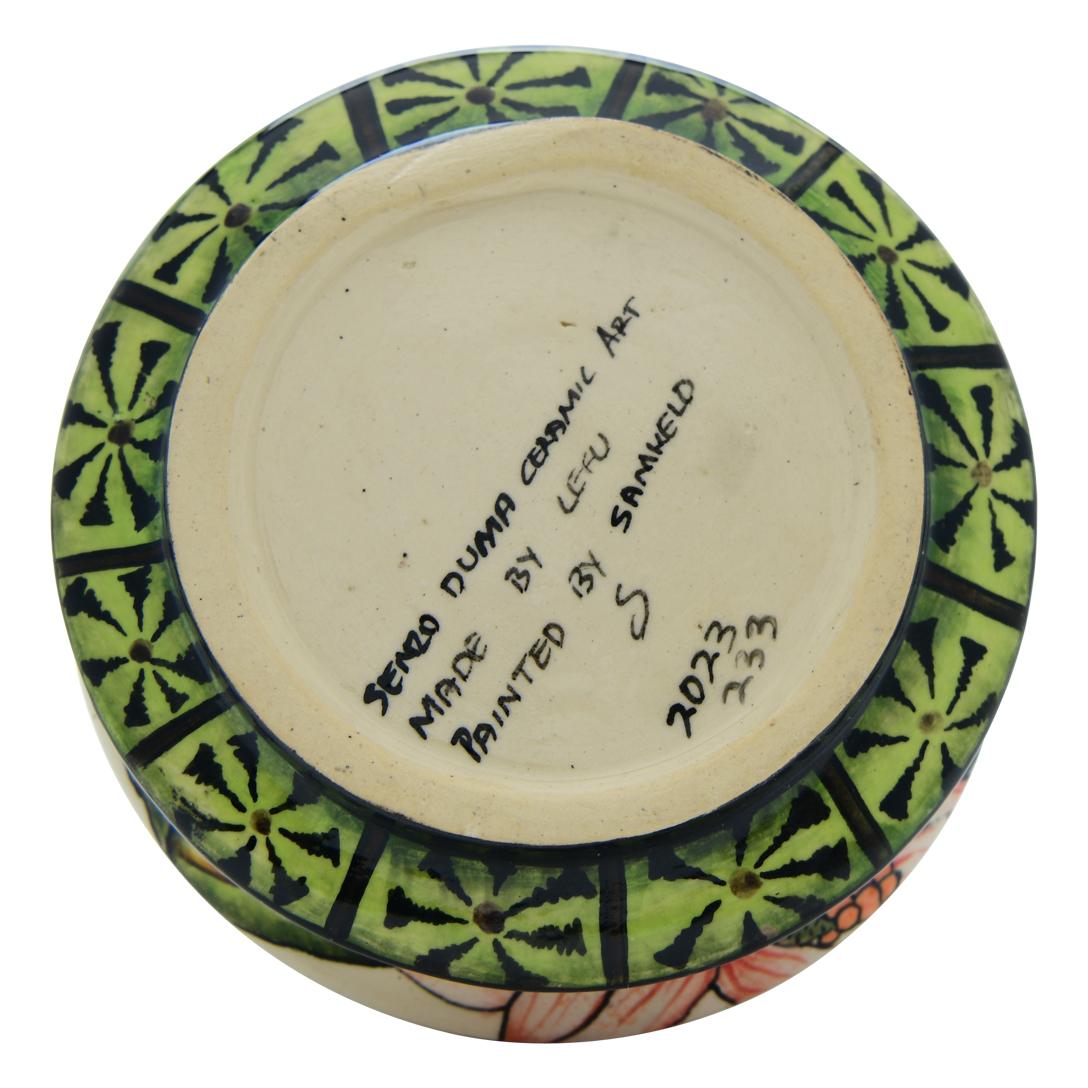 South African Ceramic  Tiger And Cub Jewelry Box  , hand made in South Africa
