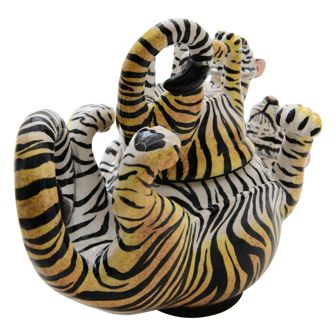 Modern Ceramic Tiger Jewelry Box   , hand made in South Africa