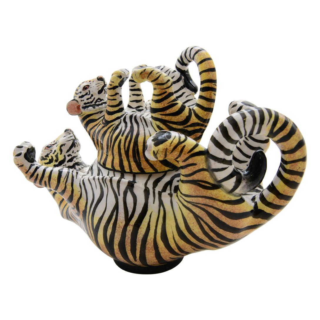 South African Ceramic Tiger Jewelry Box   , hand made in South Africa