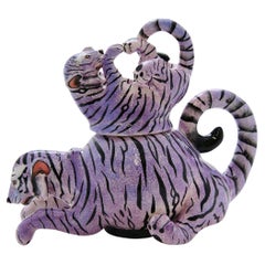 Used Ceramic Tiger Jewelry Box , hand made in South Africa