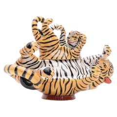 Ceramic Tiger Jewelry Box  , hand made in South Africa