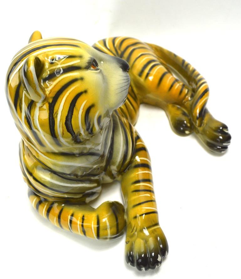 Mid-Century Modern Ceramic Tiger Made in Italy