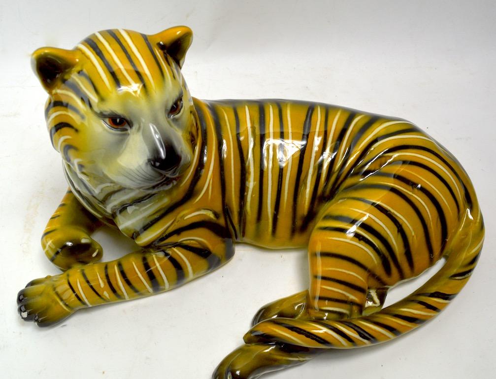 20th Century Ceramic Tiger Made in Italy
