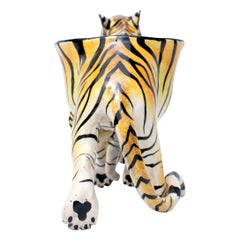 Ceramic Tiger Peanut Bowl  , hand made And Painted in South Africa