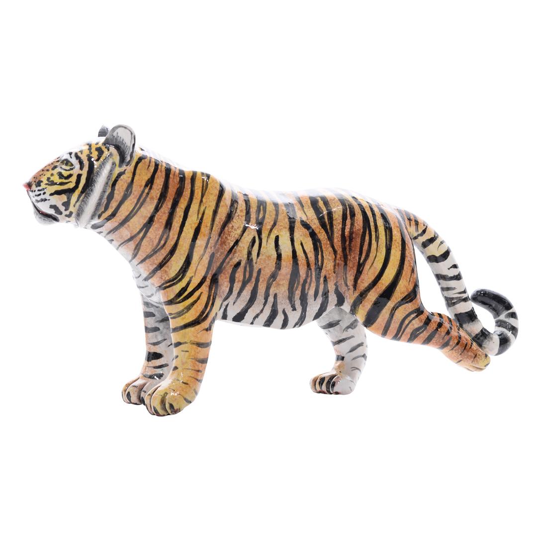 South African Ceramic  Tiger  Sculpture , hand made in South Africa For Sale