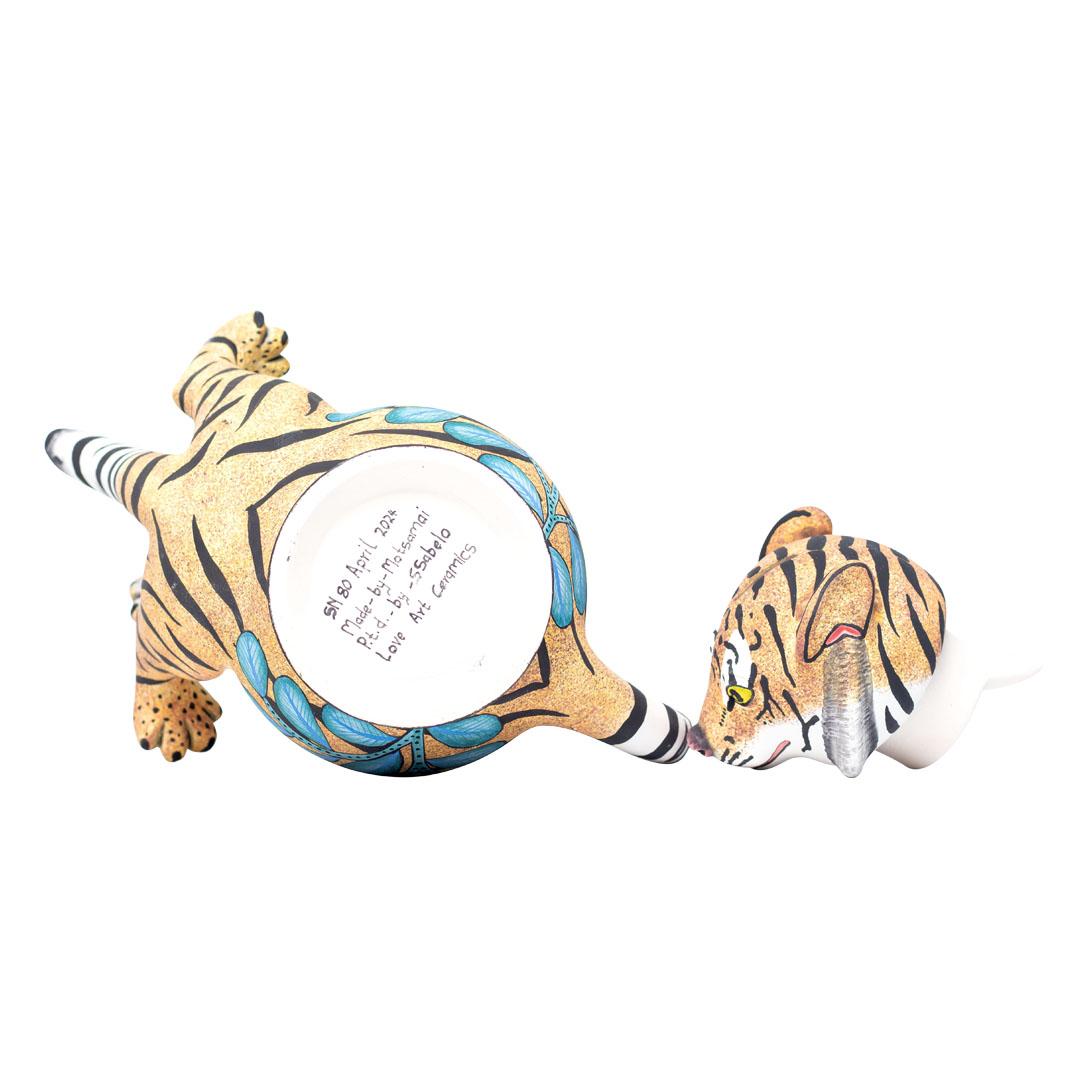 Modern Ceramic Tiger Teapot  , hand made in South Africa