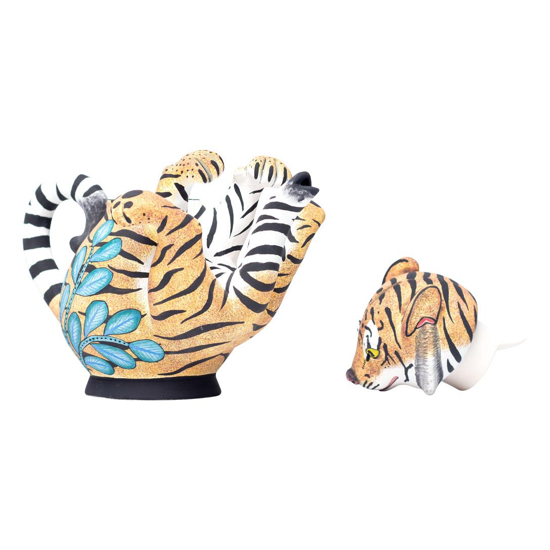 South African Ceramic Tiger Teapot  , hand made in South Africa