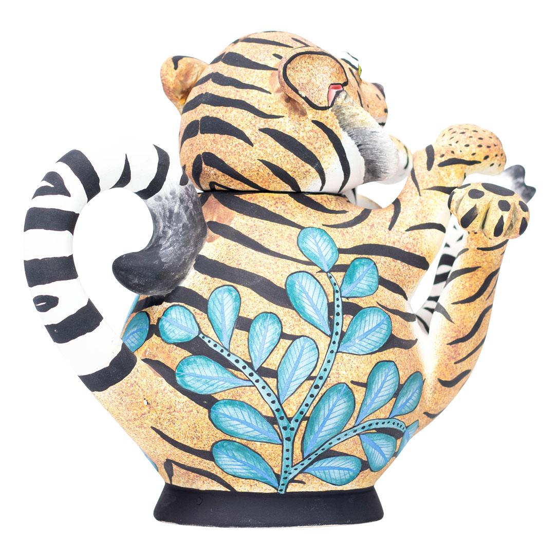 Contemporary Ceramic Tiger Teapot  , hand made in South Africa For Sale
