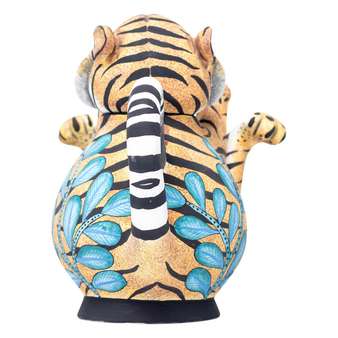 Ceramic Tiger Teapot  , hand made in South Africa For Sale 2