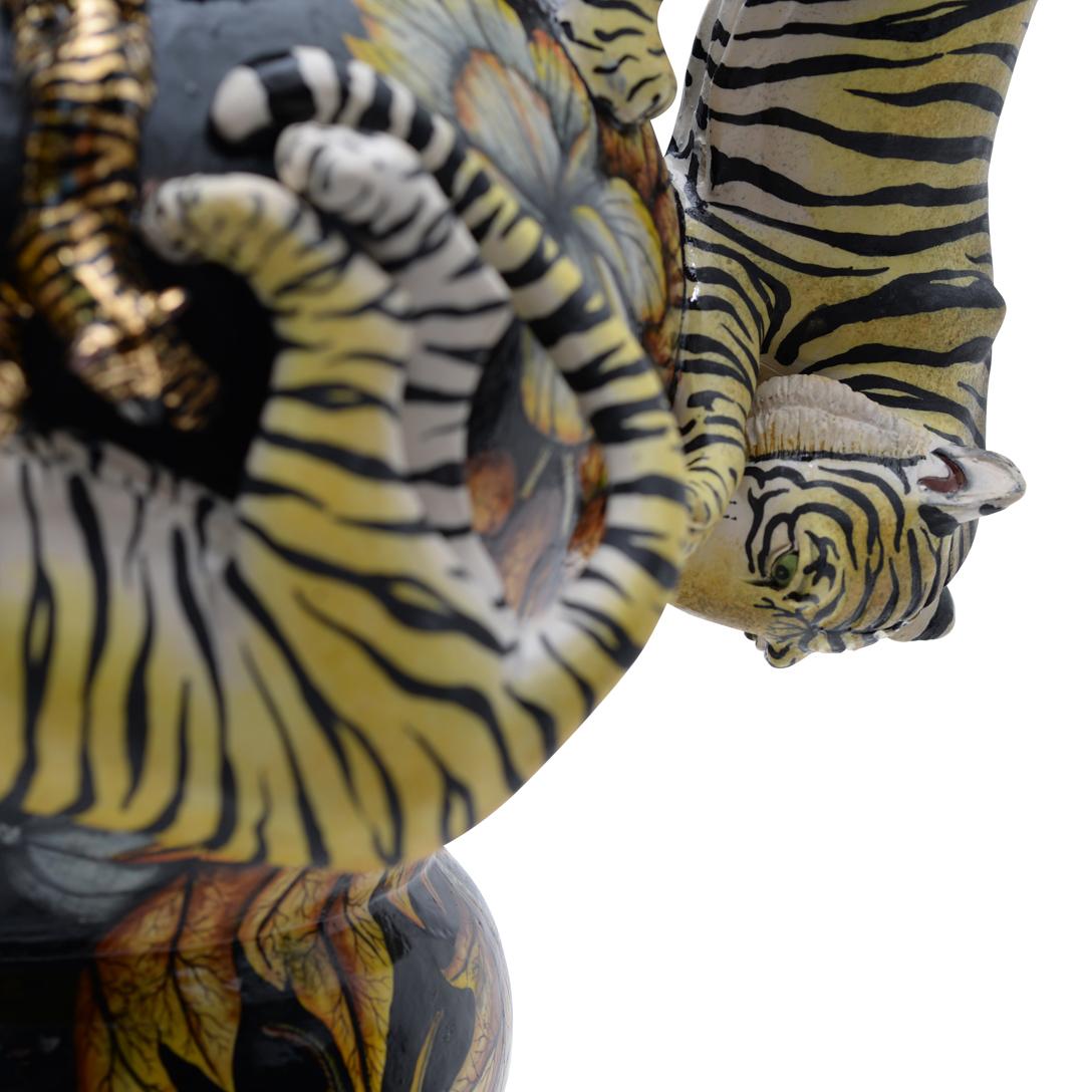 Ceramic Tiger Urn , hand made in South Africa 2