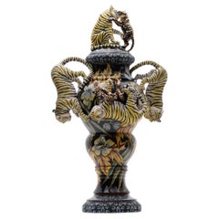 Ceramic Tiger Urn , hand made in South Africa