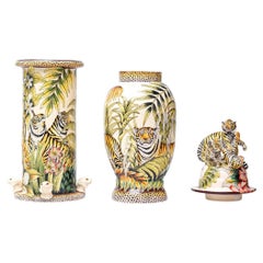 Ceramic Tiger Urn, hand made in South Africa