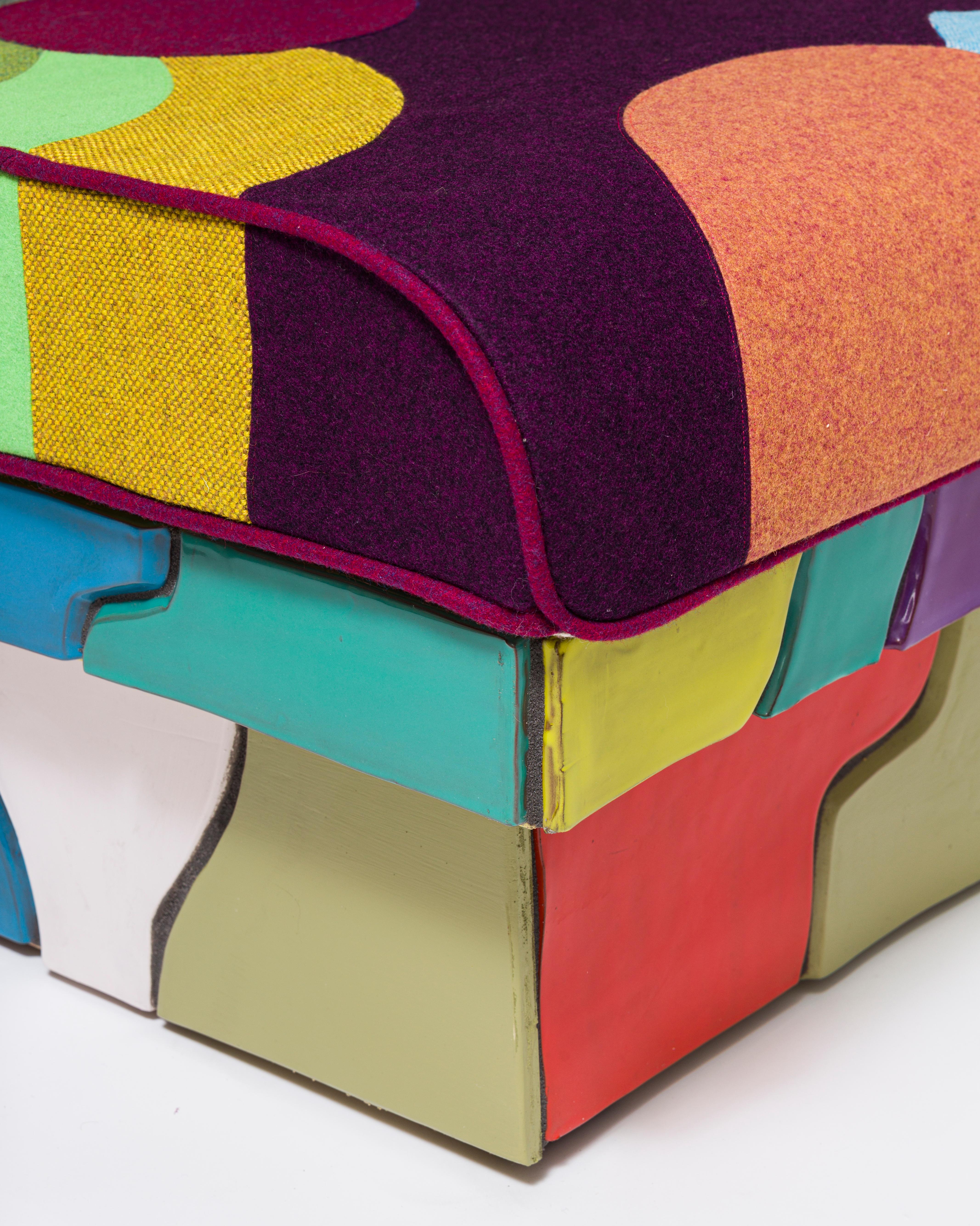 Ceramic Tile and Custom Patchwork Upholstery Lounge Chair by Sean Gerstley 2
