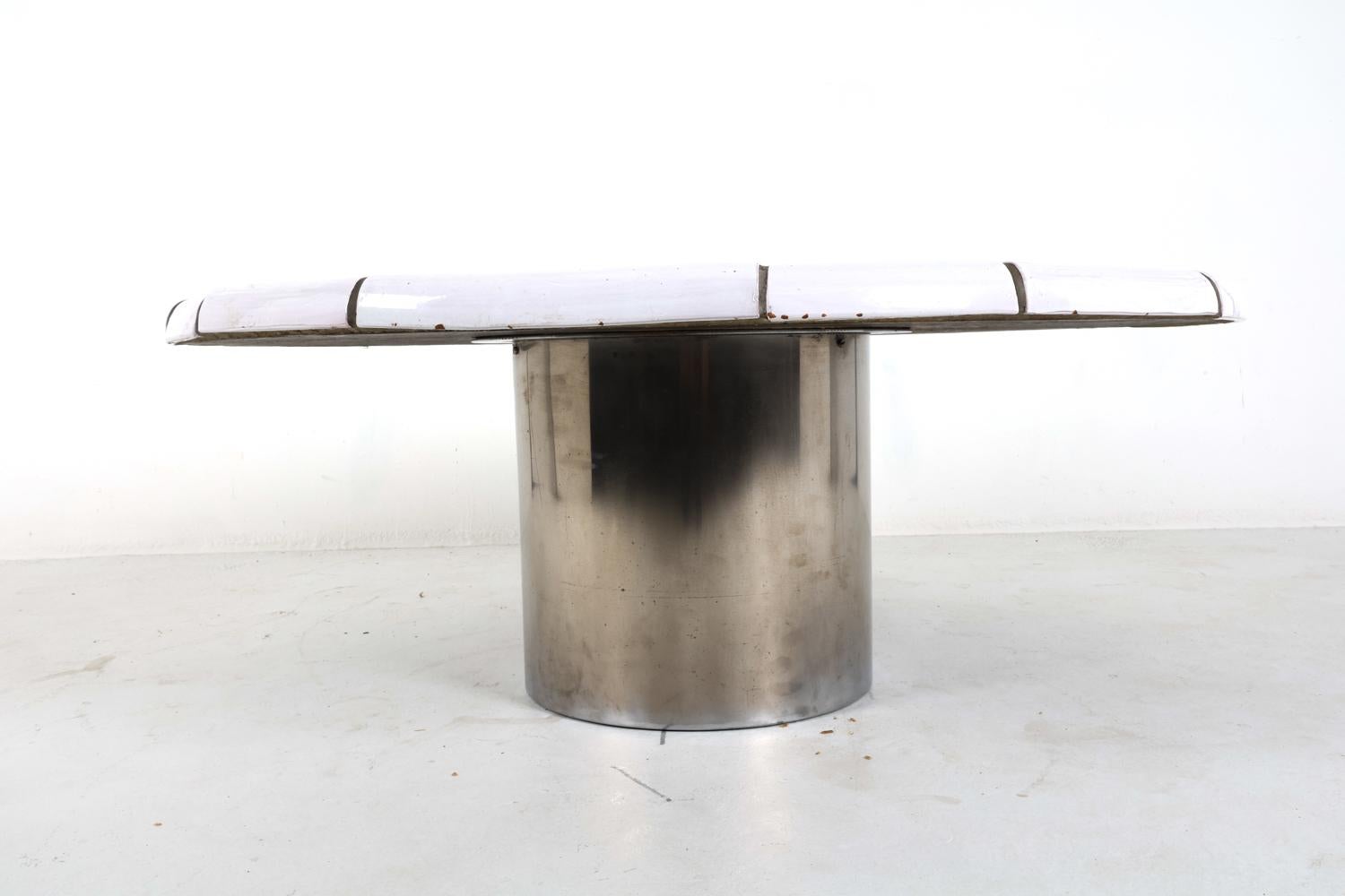 Couchtisch aus Keramikfliesen und Stahl von Gunnar Palander, ca. 1970er Jahre 6