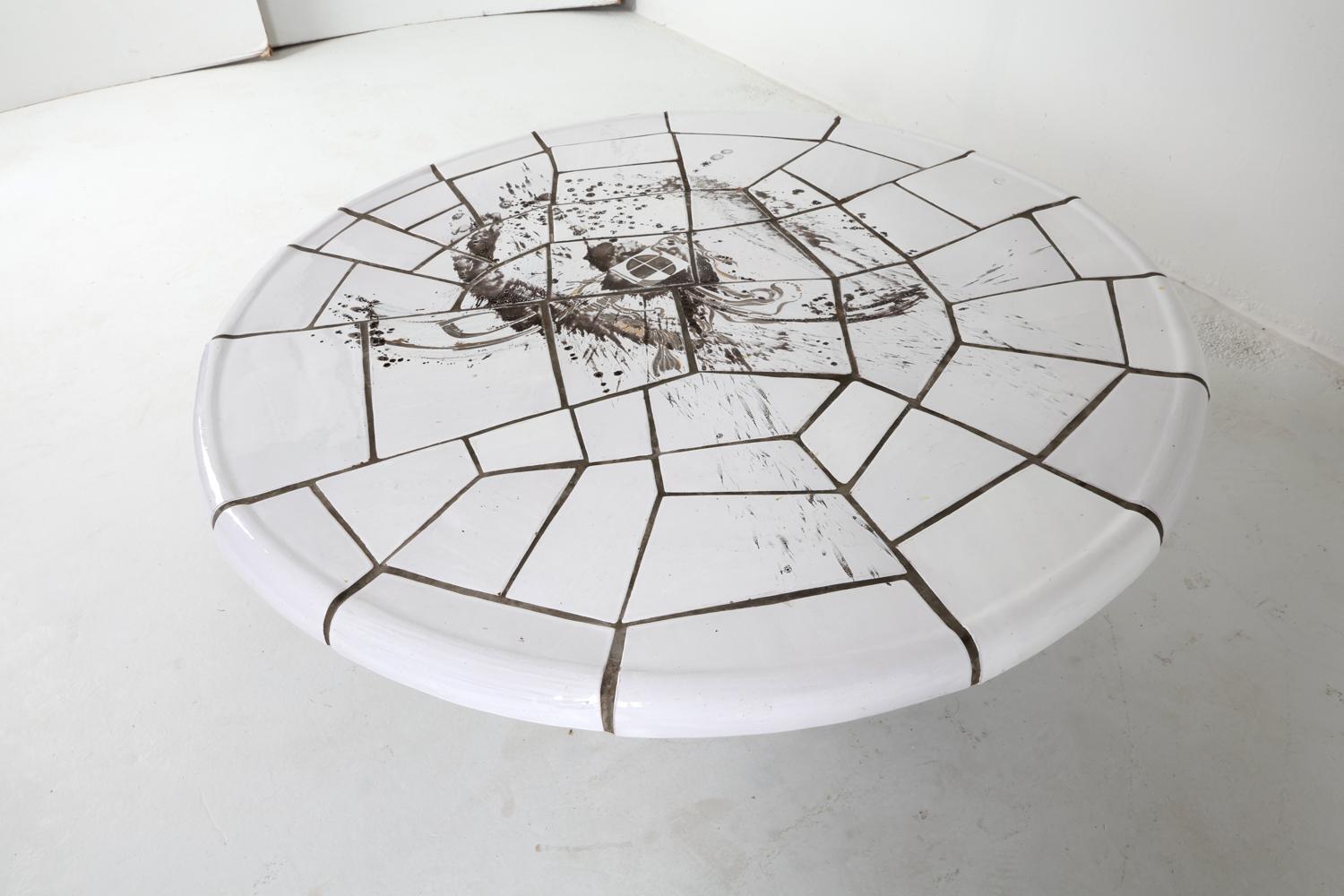 Couchtisch aus Keramikfliesen und Stahl von Gunnar Palander, ca. 1970er Jahre 2