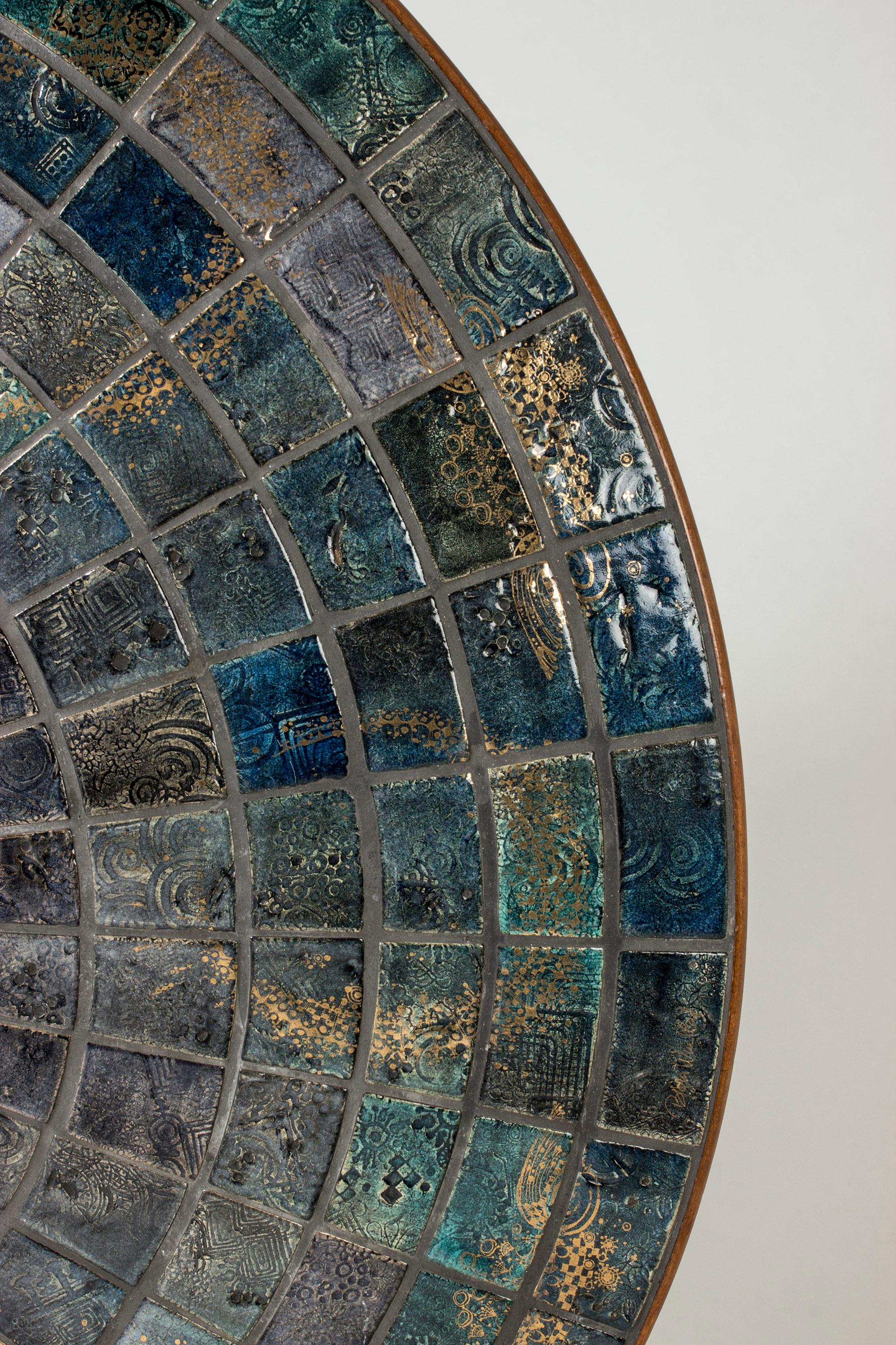 Table d'appoint ou table basse en céramique et teck par Bjørn Wiinblad, Danemark en vente 3
