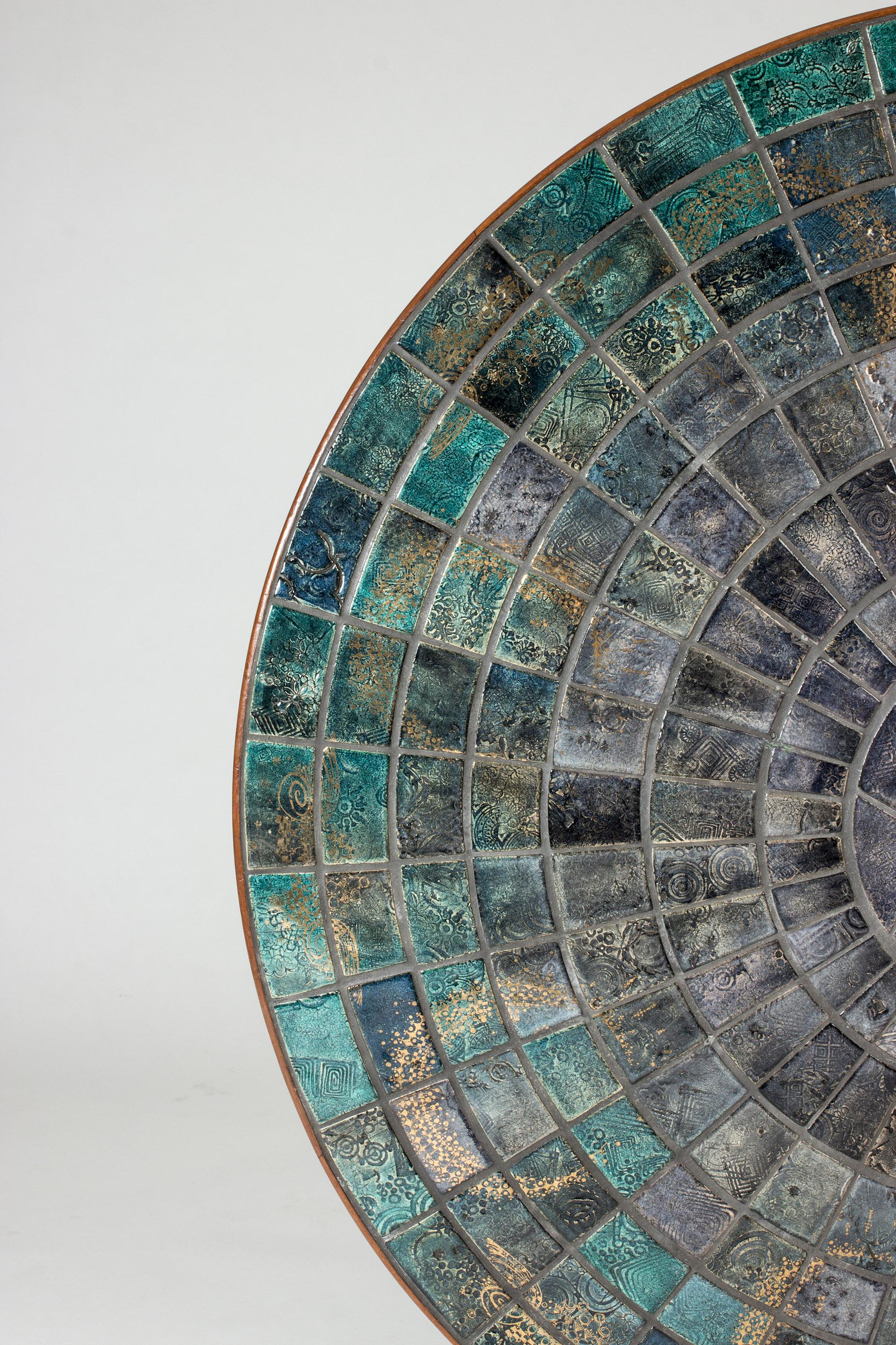 Céramique Table d'appoint ou table basse en céramique et teck par Bjørn Wiinblad, Danemark en vente