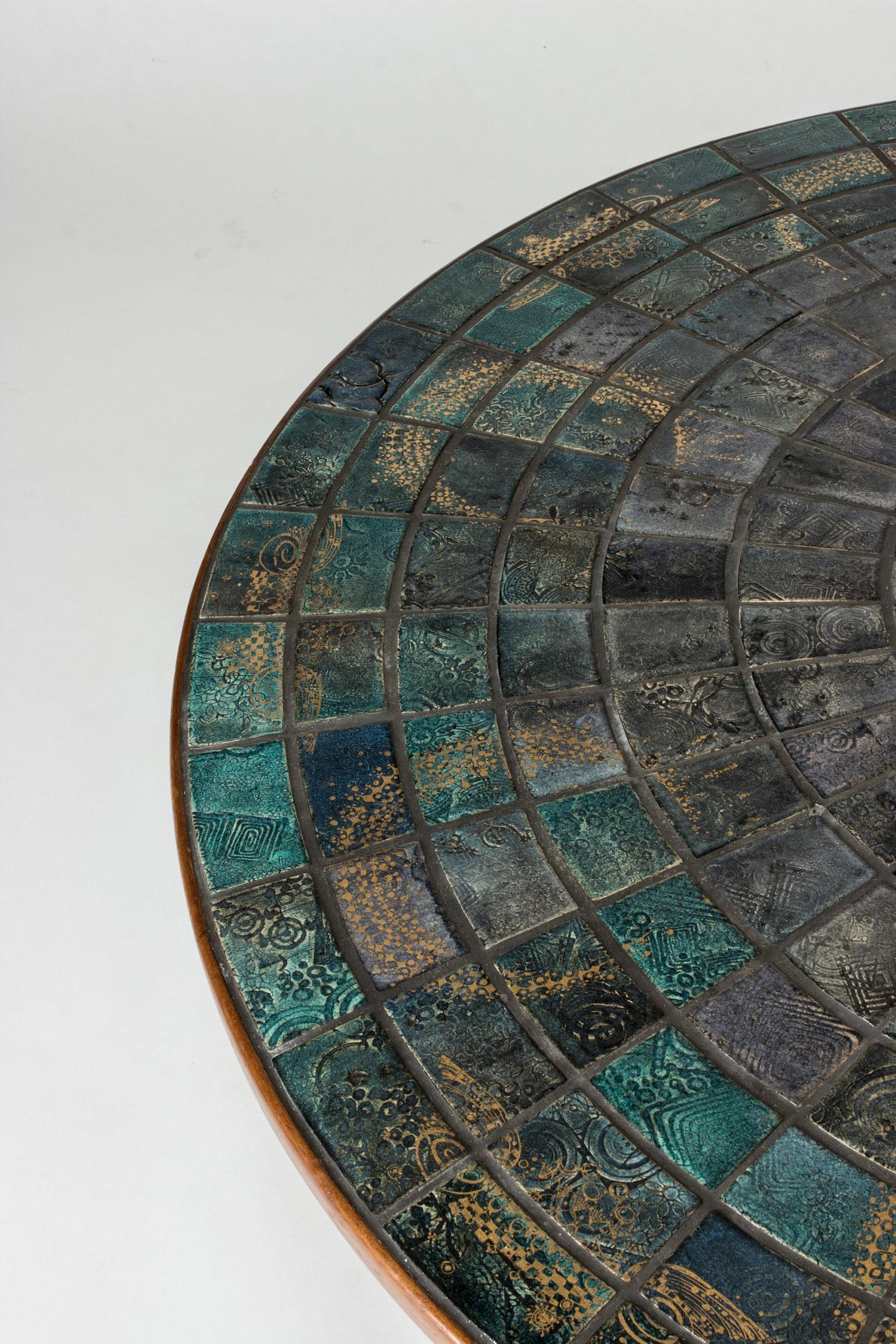 Table d'appoint ou table basse en céramique et teck par Bjørn Wiinblad, Danemark en vente 1