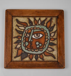 Ceramic tile by Roland Zobel, Les Cyclades, 1960s.