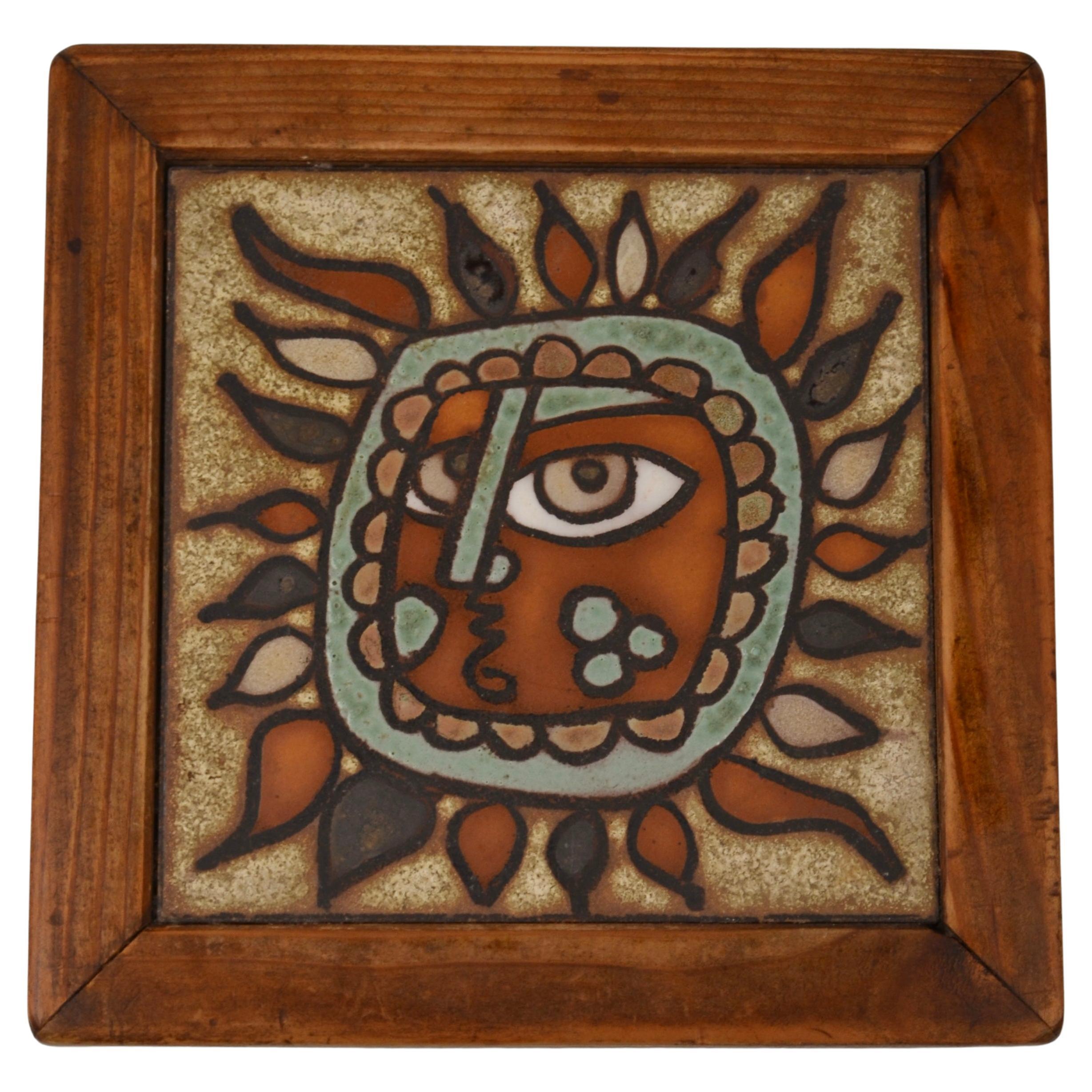 Carreau de céramique de Roland Zobel, Les Cyclades, années 1960.