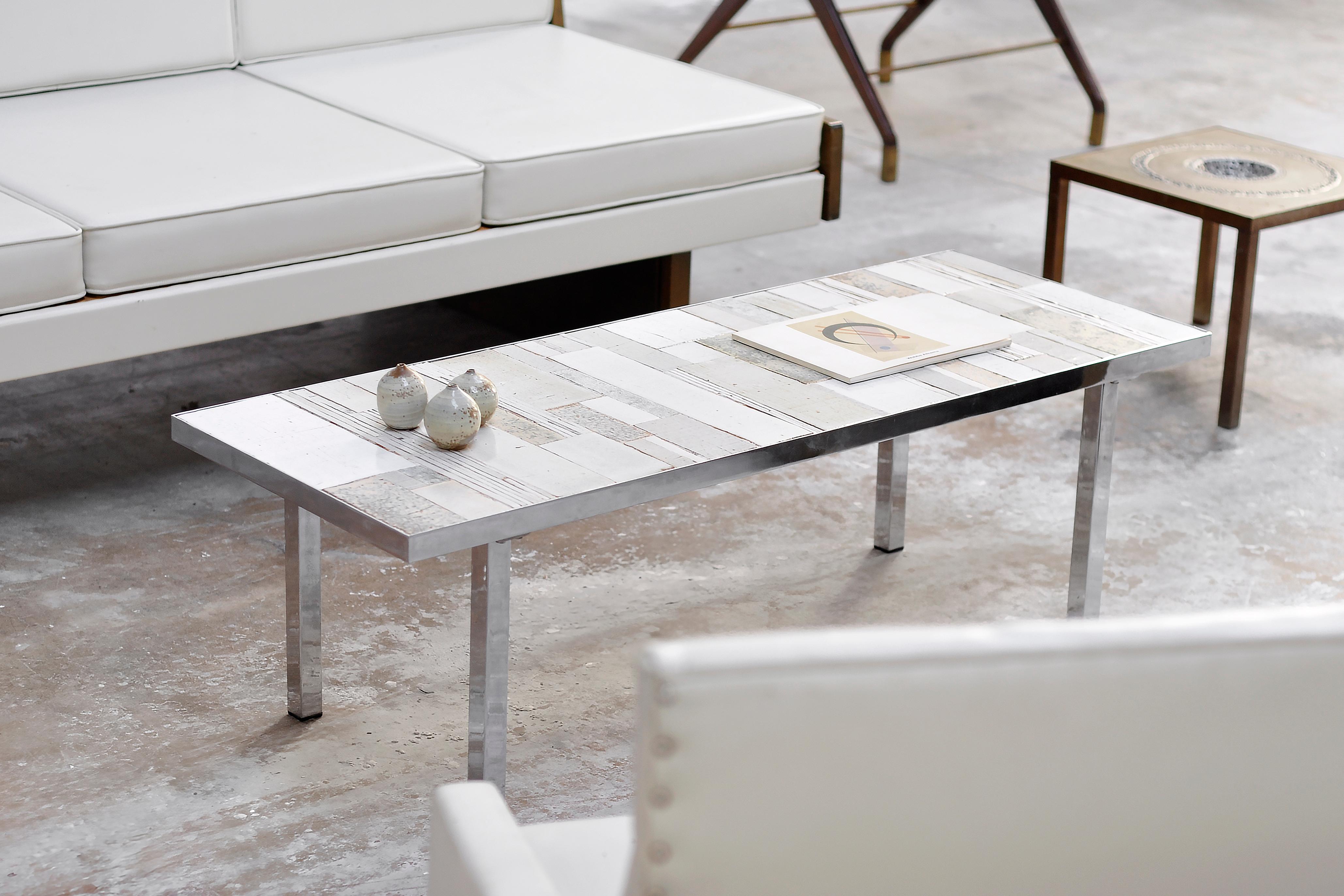 Ceramic Tile Coffee Table by Rogier Vandeweghe for Amphora, Belgium, 1960's 3
