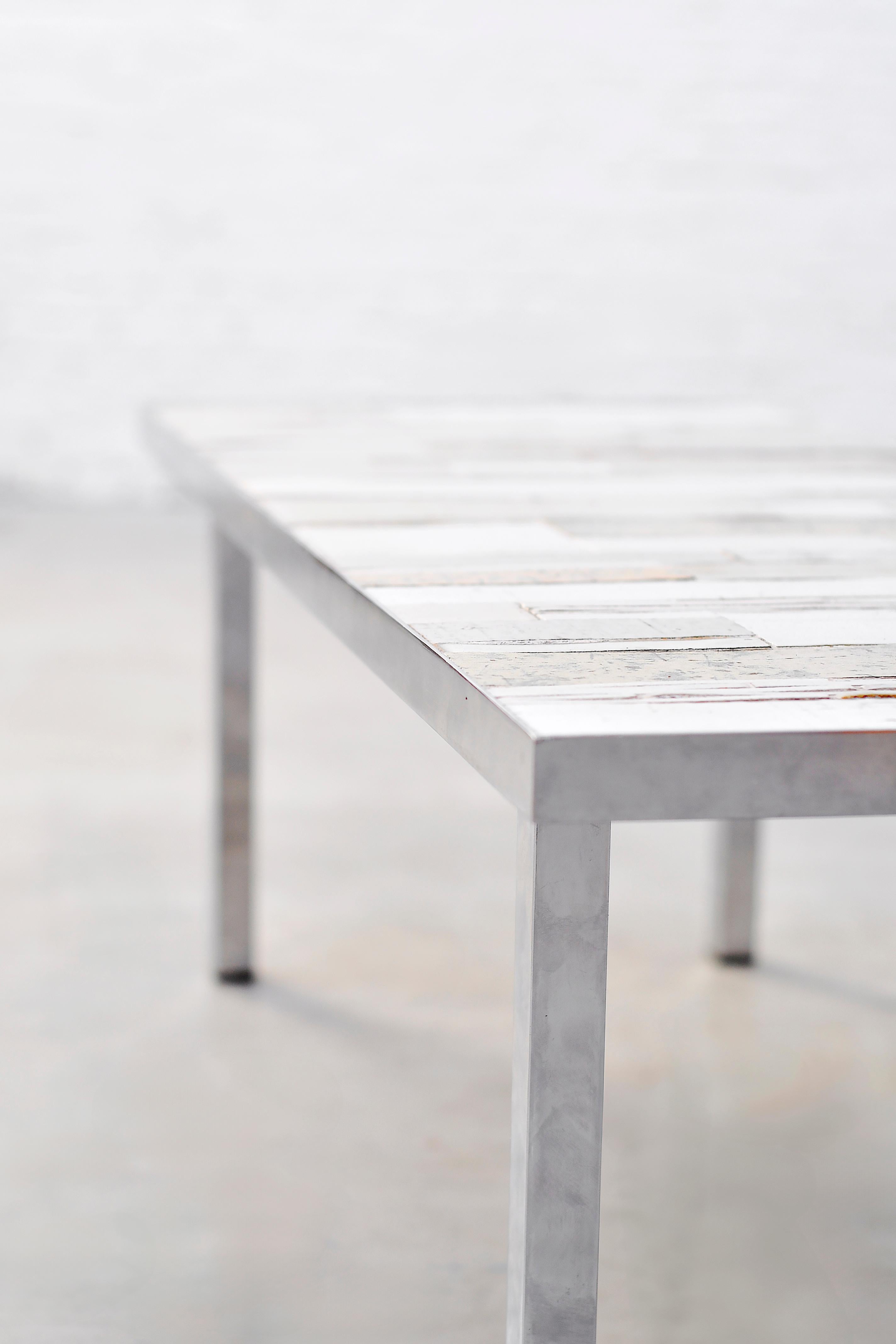 Mid-20th Century Ceramic Tile Coffee Table by Rogier Vandeweghe for Amphora, Belgium, 1960's
