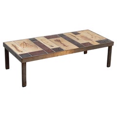 Table basse carreaux de la série Garrigue de Roger Capron, années 1970