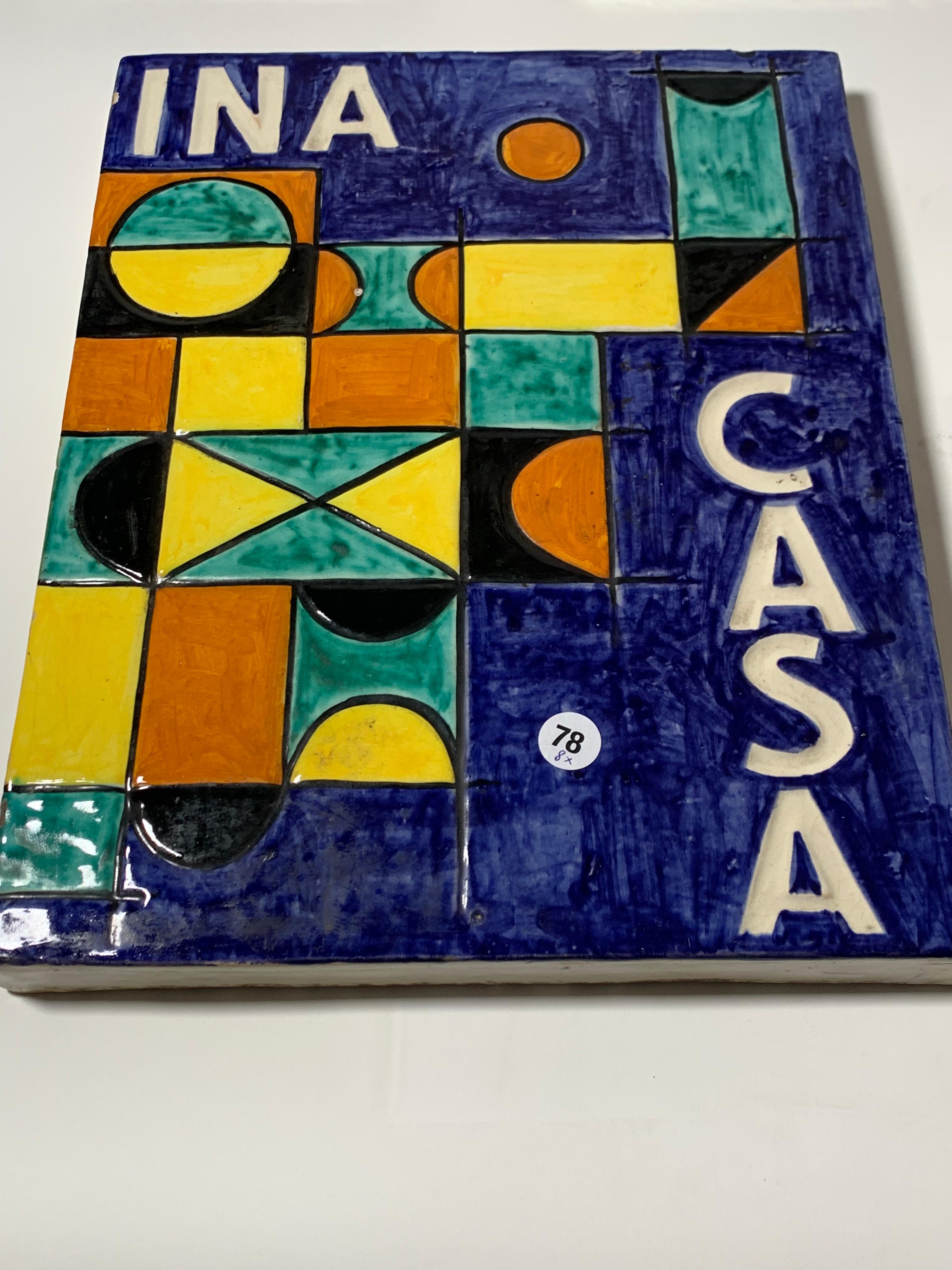 Enameled Ceramic Tile INA-CASA Italy 1949-1963 For Sale