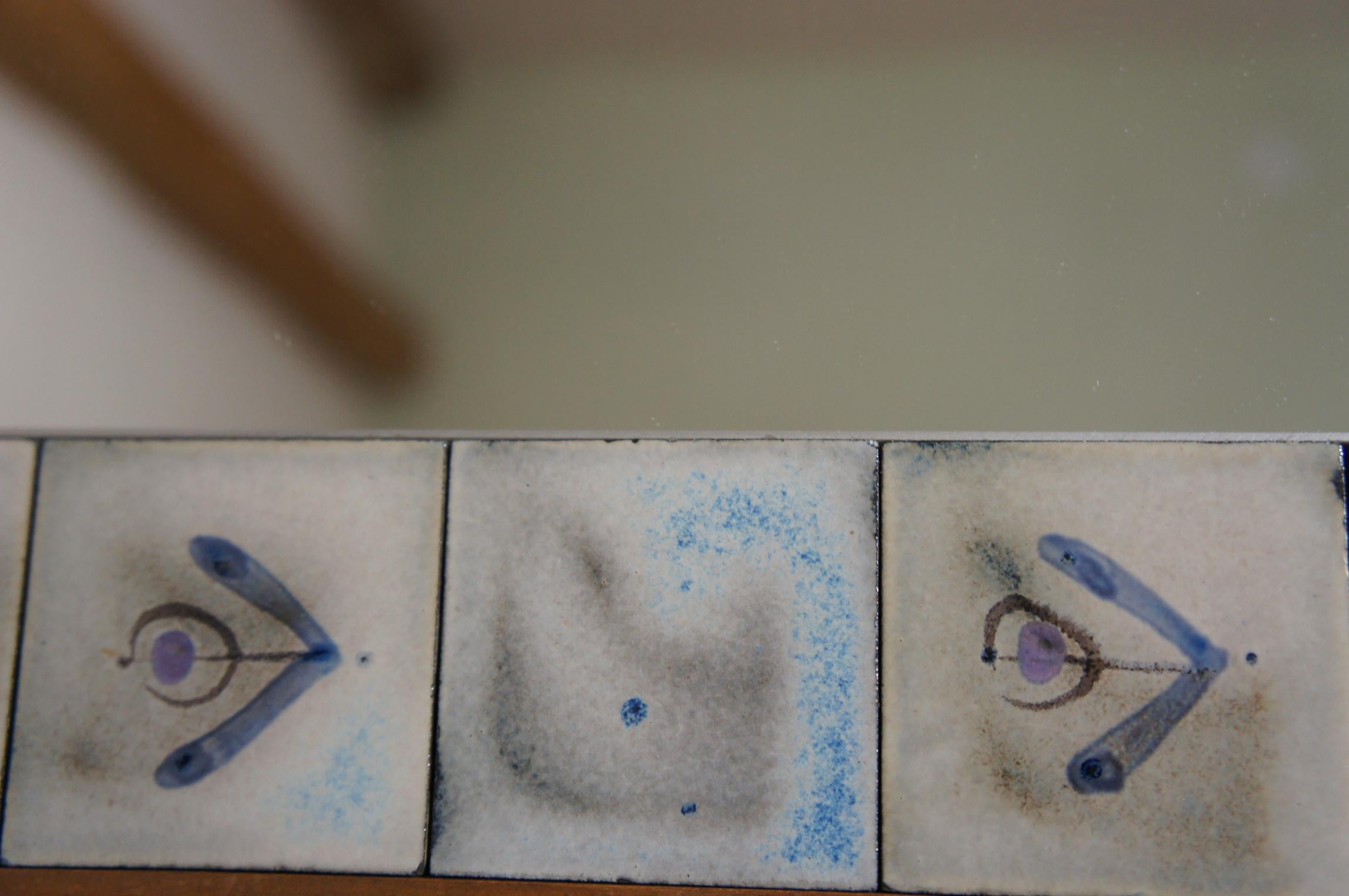 Hand-Crafted ceramic tile michel boillot For Sale
