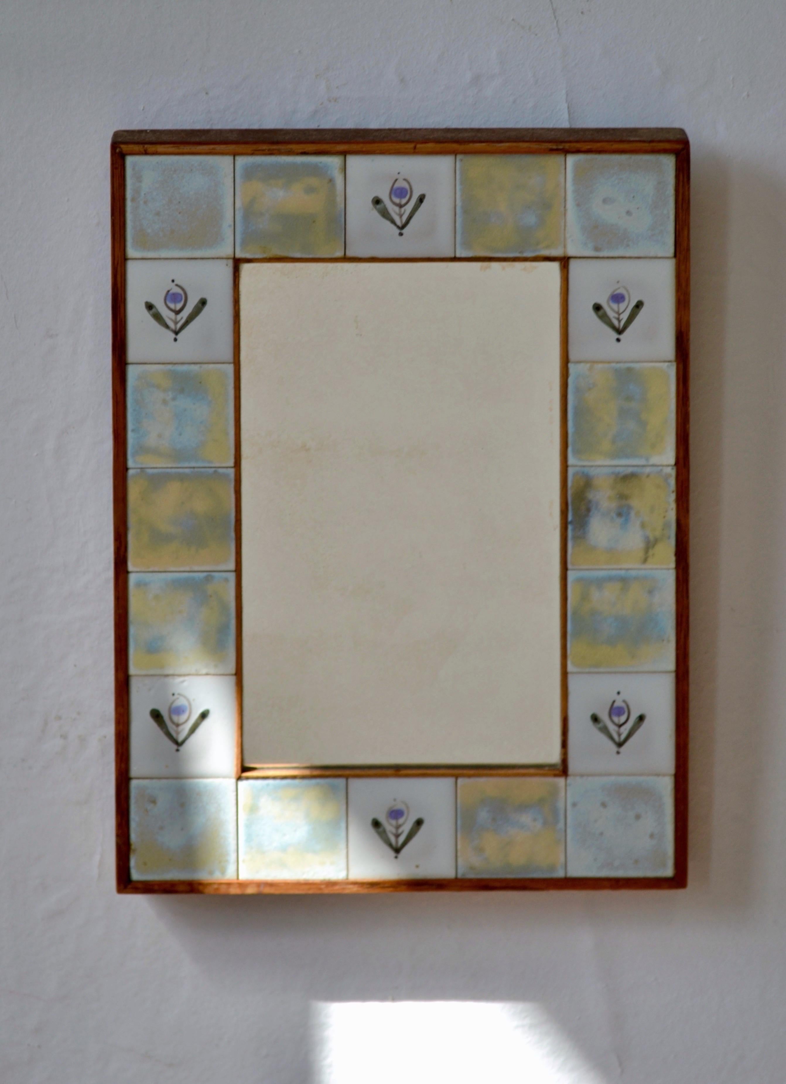 Espejo de cerámica, Francia, años 50 en venta 3