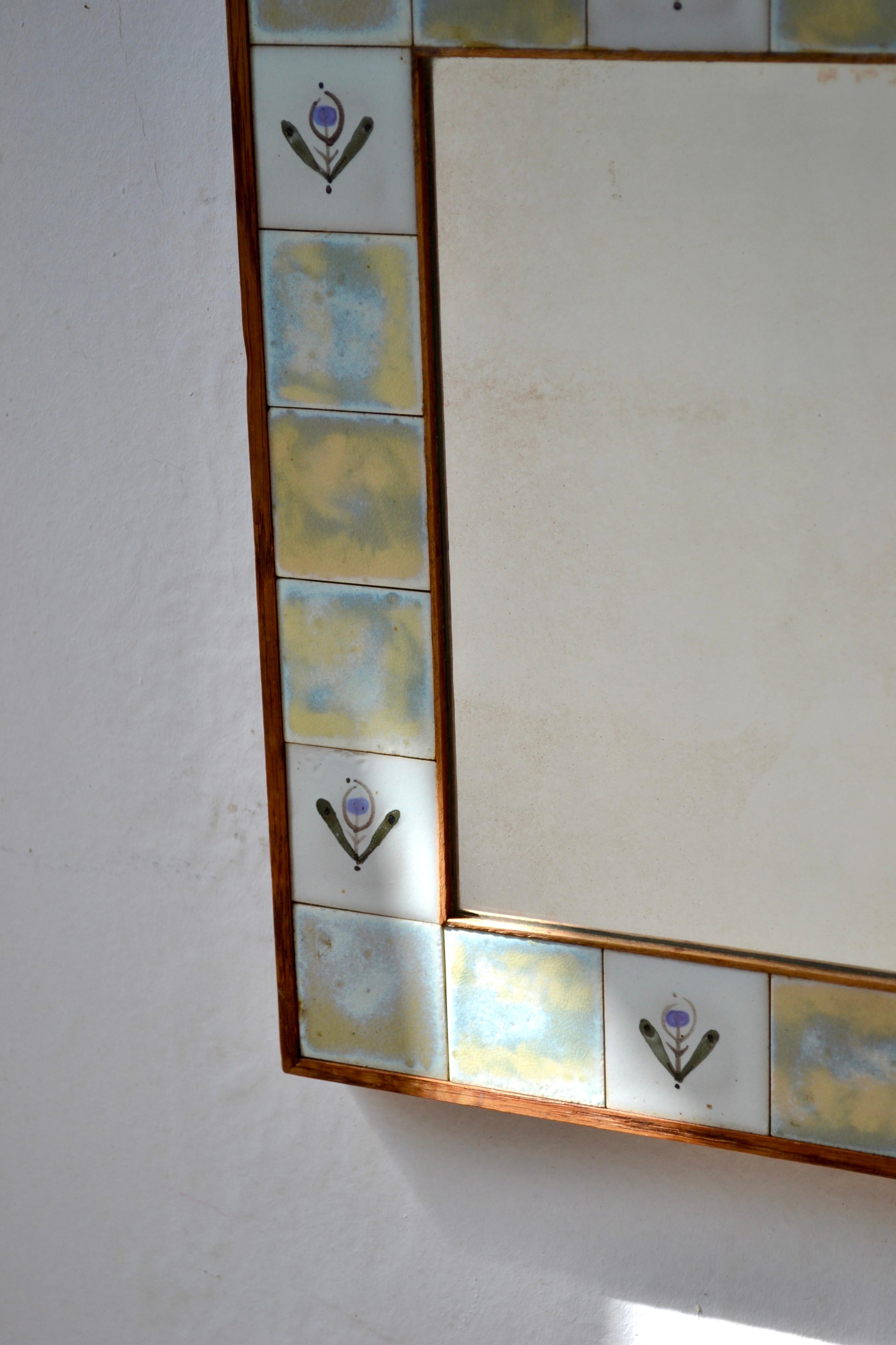 Espejo de cerámica, Francia, años 50 en venta 1