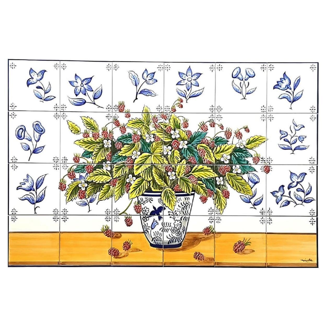 Azulejos Portuguese Hand Painted Tile Mural "Lisbon, Portugal" Signed