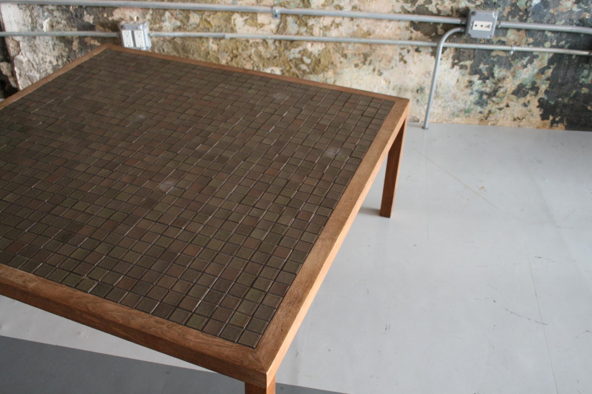 Ceramic Tile Square Coffee Table by Jane and Gordon Martz Marshall Studios In Good Condition For Sale In Chicago, IL