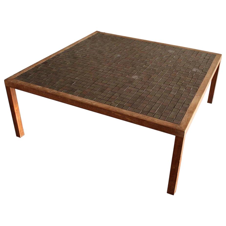 Ceramic Tile Square Coffee Table by Jane and Gordon Martz Marshall Studios For Sale