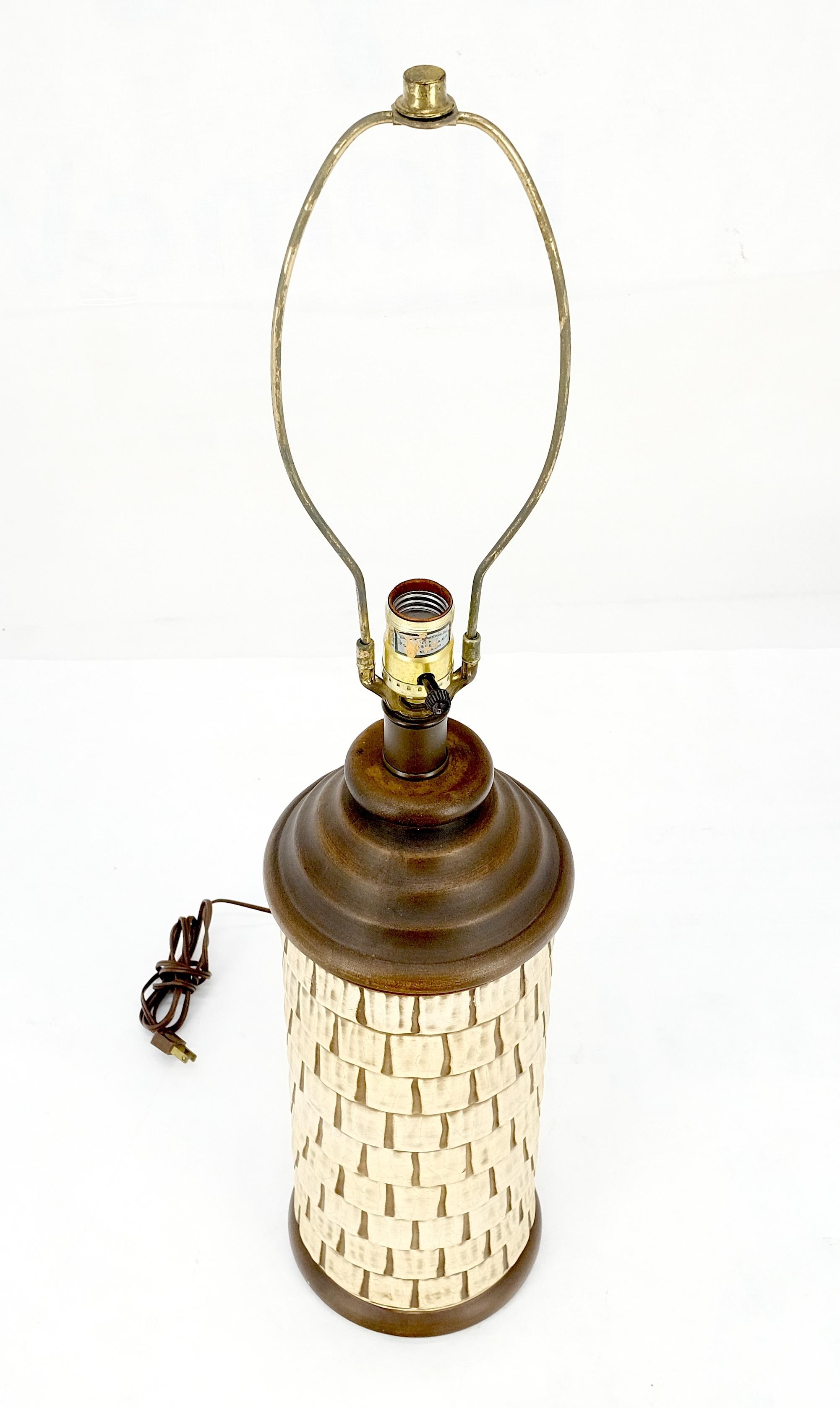 American Ceramic Tile Style Cylinder Shape Table Lamp c1970s MINT! For Sale