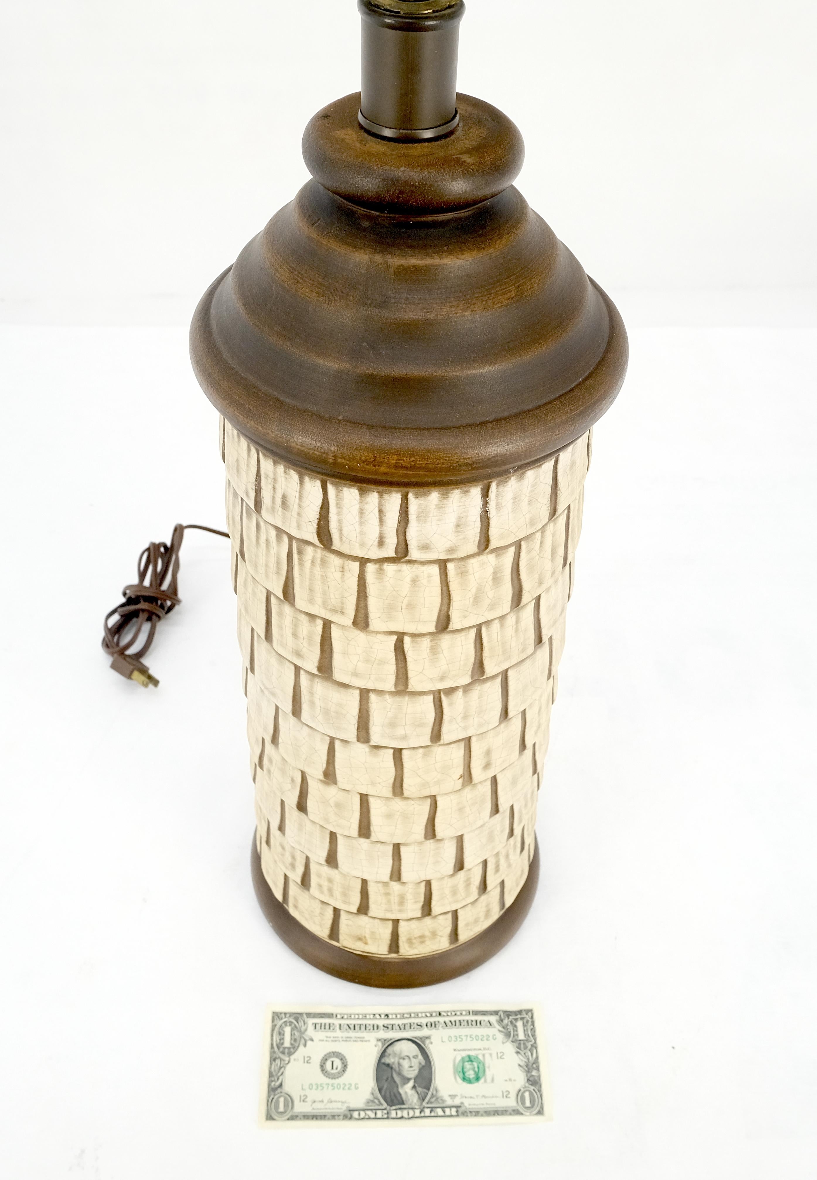Ceramic Tile Style Cylinder Shape Table Lamp c1970s MINT! For Sale 2