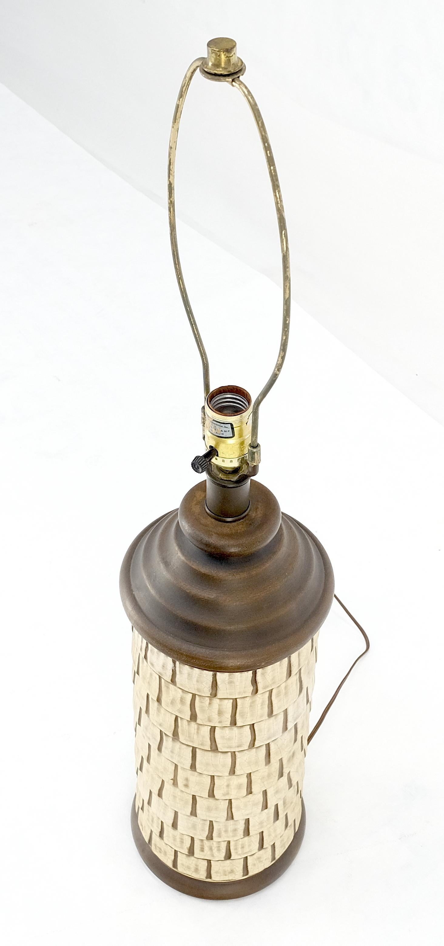 Ceramic Tile Style Cylinder Shape Table Lamp c1970s MINT! For Sale 3