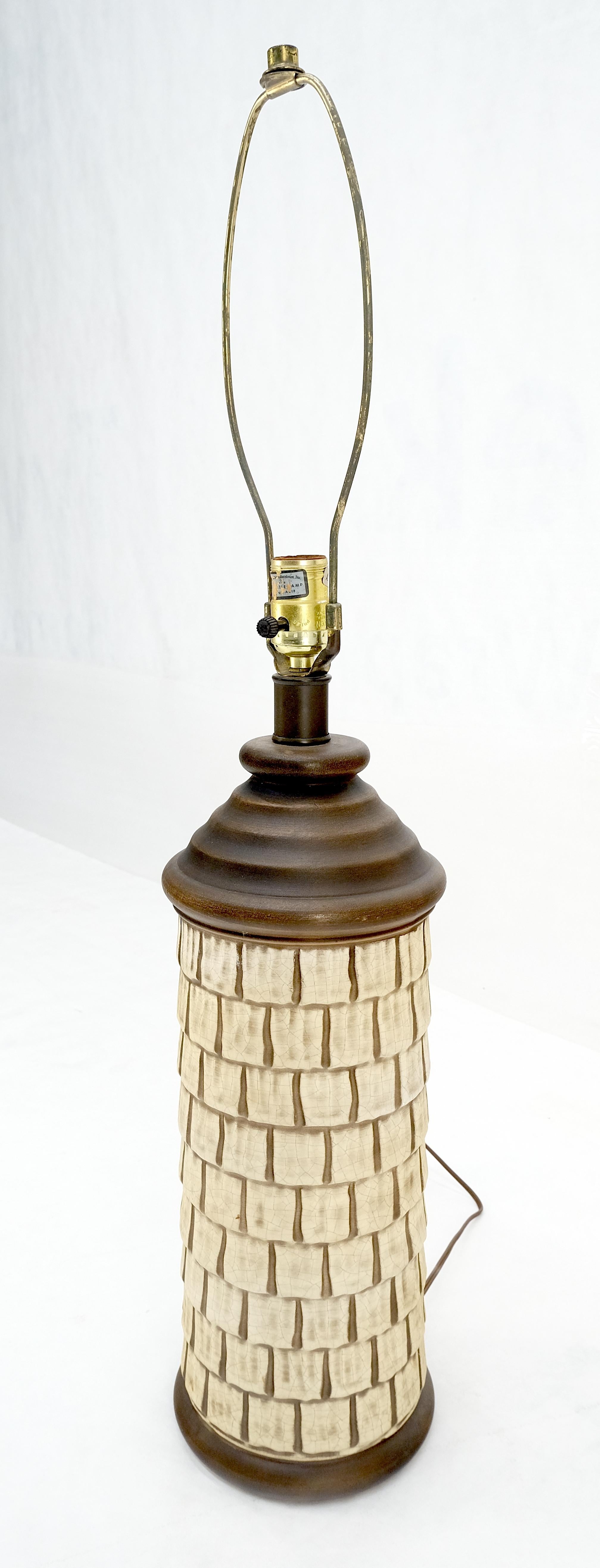 Ceramic Tile Style Cylinder Shape Table Lamp c1970s MINT! For Sale 4