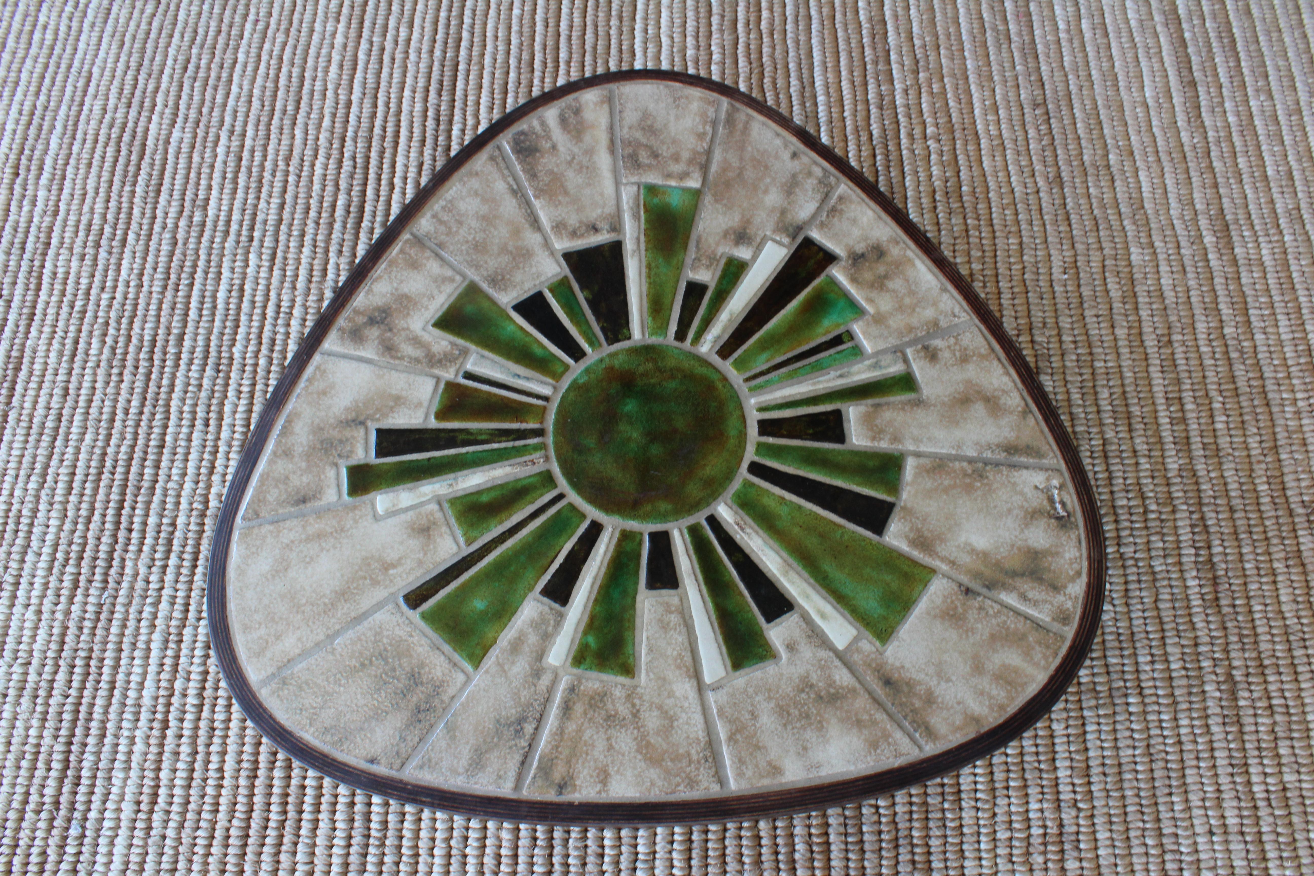 Mid-Century Modern Ceramic Tile Table by Barrois for Vallauris, France, 1960s