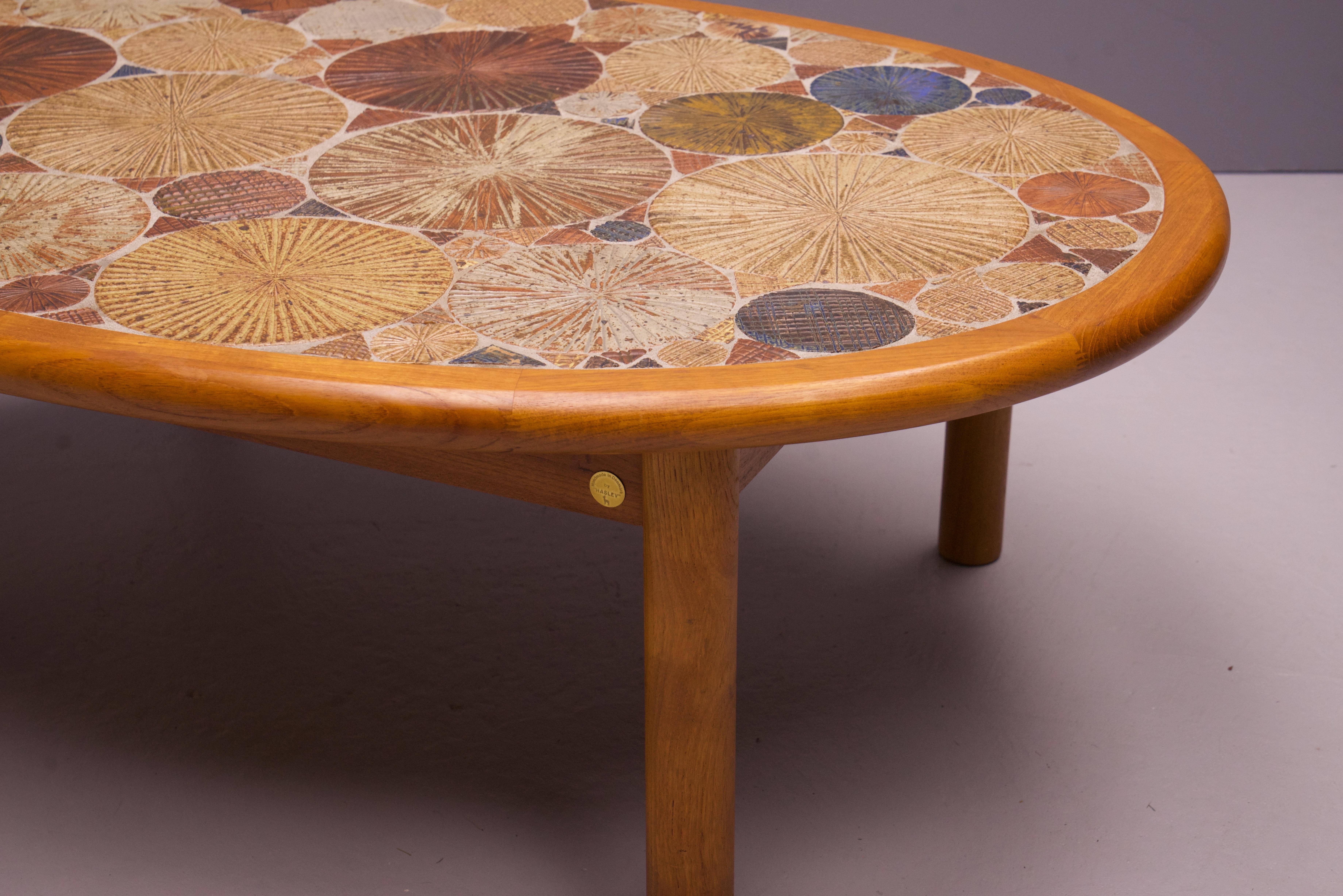 Ceramic Tile Teak Table Vintage Scandinavian Tue Poulsen Haslev Møbelsnedkeri For Sale 3